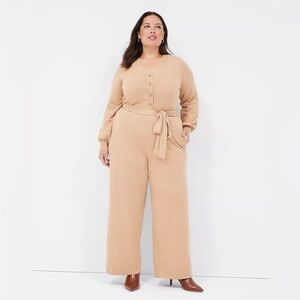 NWT Camel Sweater Knit Jumpsuit